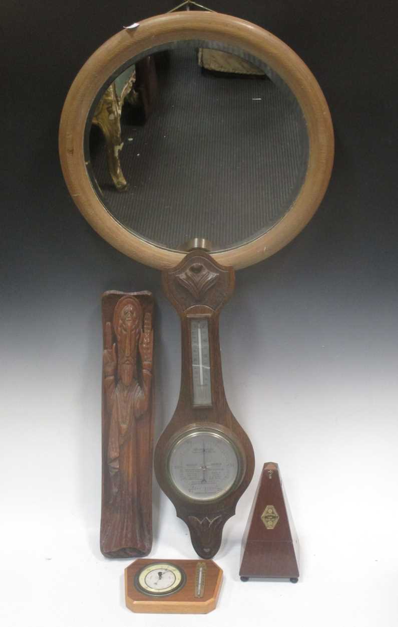 Lot 57 - An aneroid barometer, another barometer, a...