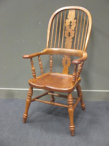 Lot 332 - A 19th century style elm and burr elm seat...