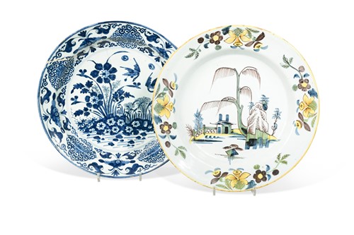 Lot 427 - An 18th century Delft polychrome charger