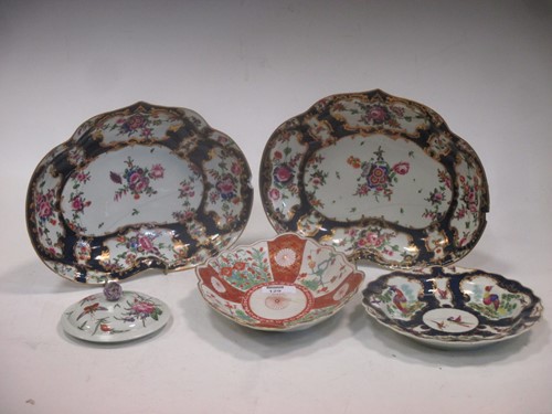 Lot 129 - Four 18th century Worcester porcelain dishes,...