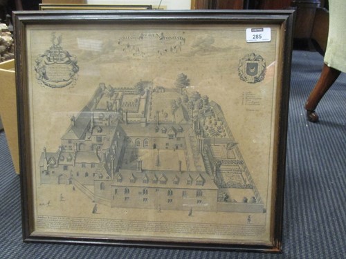 Lot 285 - Prints: David Loggan, Trinity Hall engraving...