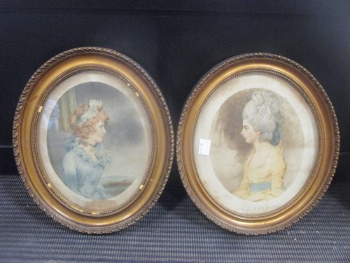 Lot 252 - Two oval framed prints of 18th late century...
