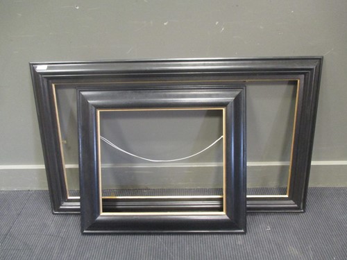 Lot 288 - Two black painted wooden picture frames