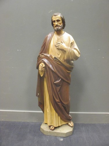 Lot 481 - A 19th century carved wood and painted figure...