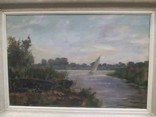 Lot 244 - Sidney Pike (1858-1925) A lake scene signed to...