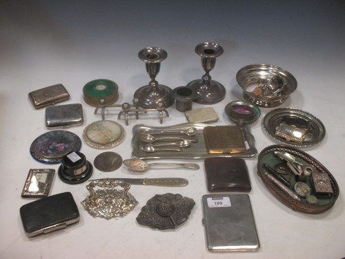 Lot 189 - Three silver cigarette cases, a silver and...