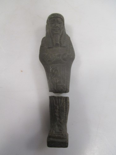 Lot 136 - A late period Egyptian Ushabti (broken in two)