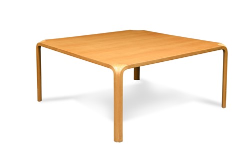 Lot 175 - Alvar Aalto for Artek, a large ash and birch fan leg coffee or occasional table