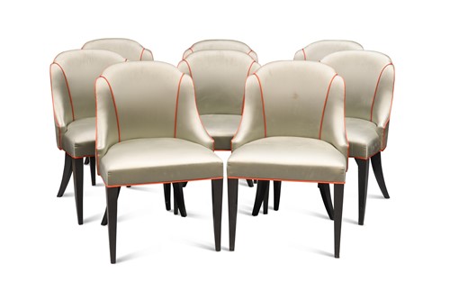 Lot 150 - A set of eight Art Deco style dining chairs, modern