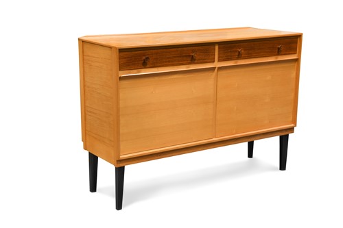 Lot 195 - Robert Heritage for Heal's, a golden oak and Indian rosewood sideboard, circa 1960