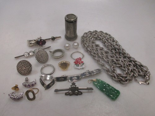 Lot 224 - A collection of silver jewellery together with...