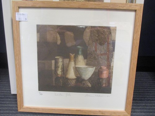 Lot 449 - Four small modern still life coloured etchings...