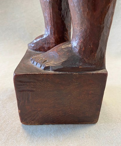 Lot 47 - Attributed to René Baumer (French, 1906–1982), a carved wood nude figure