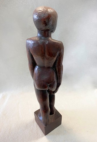 Lot 47 - Attributed to René Baumer (French, 1906–1982), a carved wood nude figure