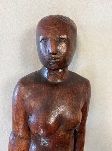 Lot 47 - Attributed to René Baumer (French, 1906–1982), a carved wood nude figure