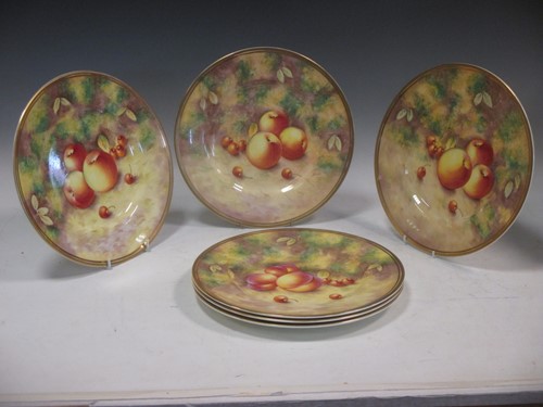 Lot 37 - A group of Royal Worcester porcelain painted...