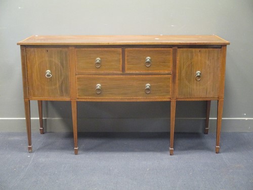 Lot 329 - A Georgian style mahogany sideboard, 94 x 168...