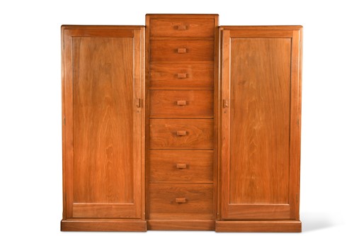 Lot 166 - Betty Joel (1894-1985), a Token Works walnut triple wardrobe, 1929