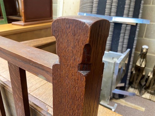 Lot 485 - A Heal's oak single bed frame, circa 1900