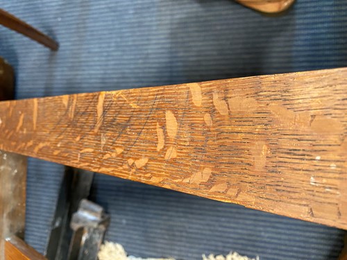 Lot 485 - A Heal's oak single bed frame, circa 1900