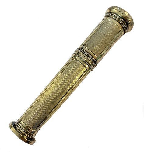Lot 334 - An early 20th century French metalwares vermeil étui-à-cire (sealing wax case)