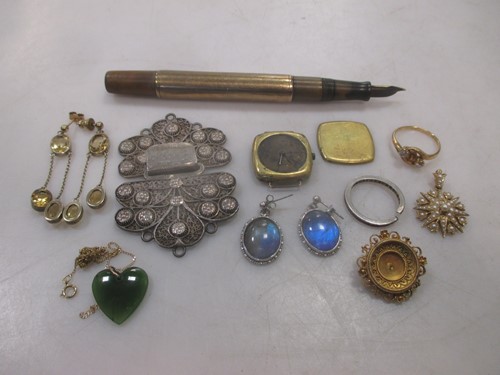 Lot 217 - A collection of jewellery including a nurses...