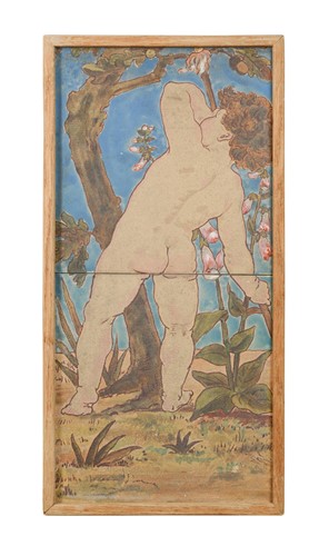 Lot 10 - Attributed to Minton, two pairs of tiles, circa 1875