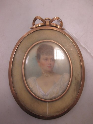 Lot 222 - A Victorian portrait miniature memorial...