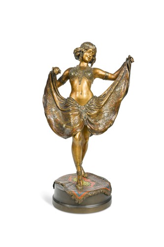 Lot 42 - A Bergman cold painted bronze erotic dancer