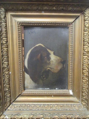 Lot 248 - H Hilly, Study of a dog, oil on panel, signed...