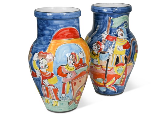 Lot 91 - Marco Prinzi for La Musa, Italy, a large pair of floor standing vases
