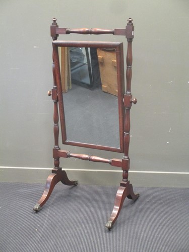 Lot 348 - A 19th century small scale mahogany cheval...