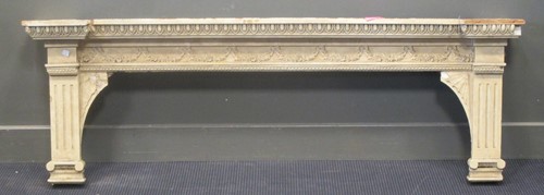 Lot 414 - A white painted carved wood fire surround (Top...