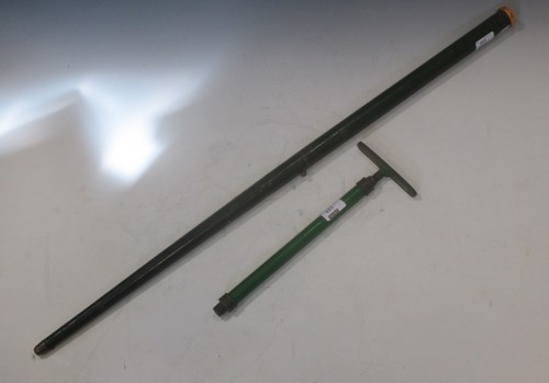 Lot 133 - A late Victorian green painted air cane and pump