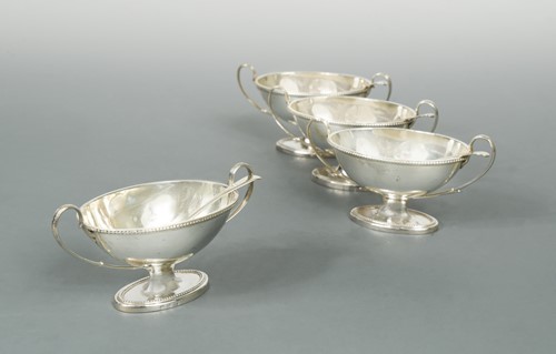 Lot 393 - A set of four George III 18th century silver pedestal salts