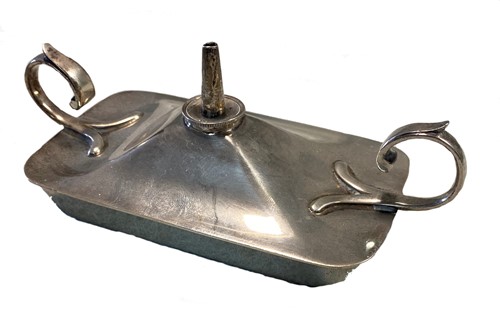 Lot 339 - A George V Arts & Crafts style silver table cigar lighter