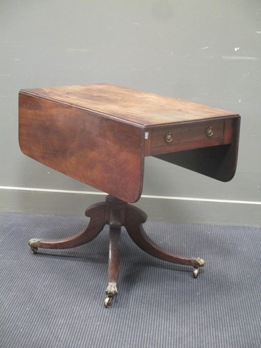 Lot 347 - 19th century mahogany drop leaf table 75 x 103...