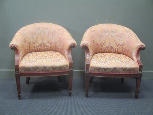 Lot 322 - A pair of continental arm chairs in the 19th...
