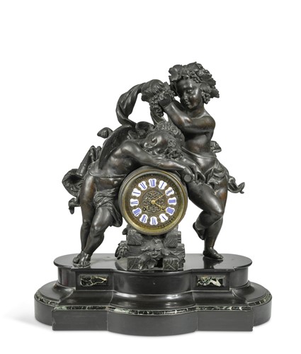 Lot 528 - A French mantel clock, 19th century