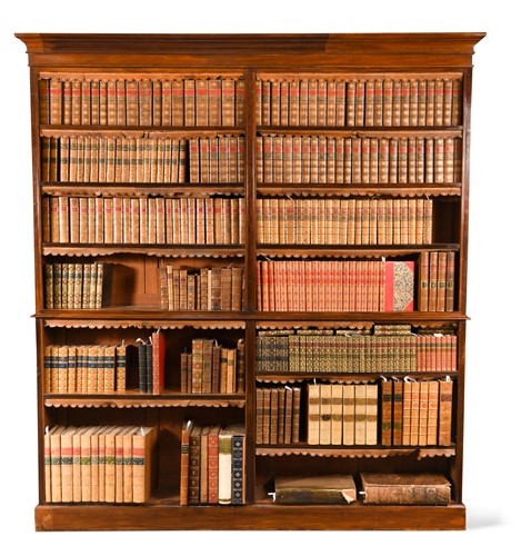 Lot 535 - A late Victorian/Edwardian mahogany open front bookcase