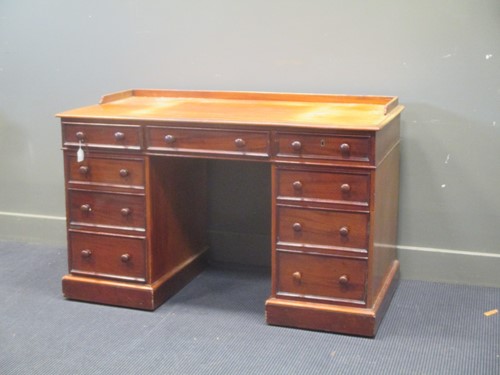Lot 374 - A late Victorian mahogany pedestal desk fitted...