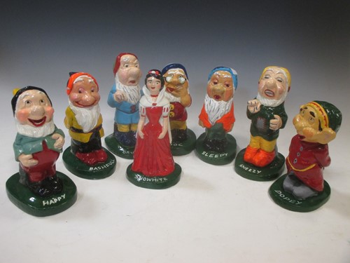 Lot 27 - Vintage figures of Snow White and the seven...