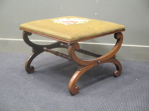 Lot 309 - A Regency style rosewood X-frame upholstered...