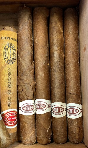 Lot 121 - A wooden table cigar box (NOT a humidor),...