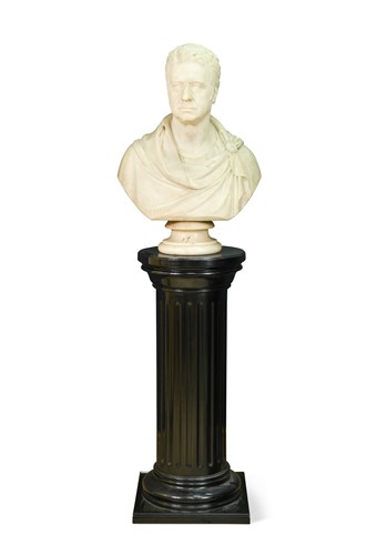 Lot 544 - Thomas Campbell (Scottish, 1790-1858), a carved marble bust of a gentleman