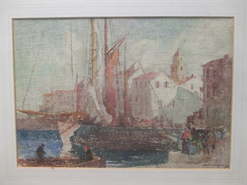 Lot 401 - After William Lee Hankey, Boats in port,...