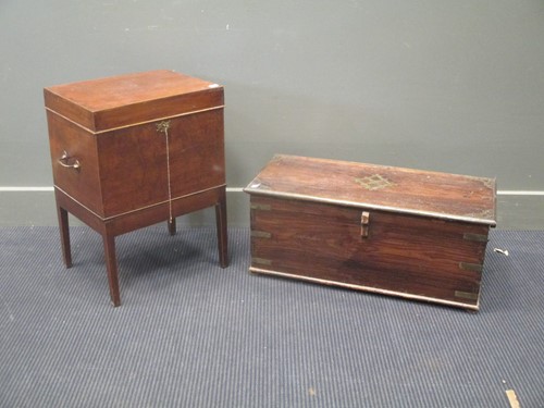 Lot 403 - A 20th century Indian hardwood box 29 x 69 x...