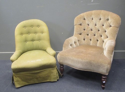 Lot 327 - A small Victorian nursing chair and another (2)