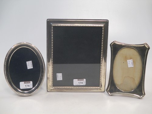 Lot 174 - Three silver photograph frames (3)