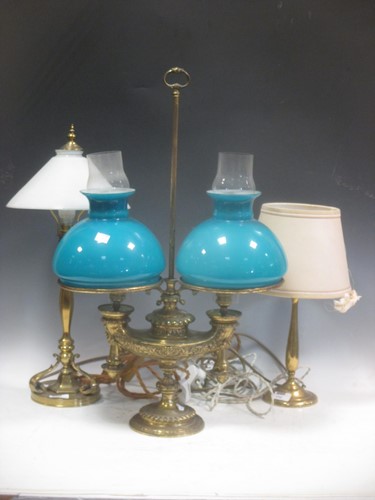 Lot 710 - An Empire style brass lamp en buillote,...